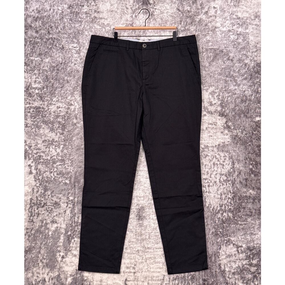 Perk Feel Good Slim Chino Pants 42 x 34 Mens Black Stretch
